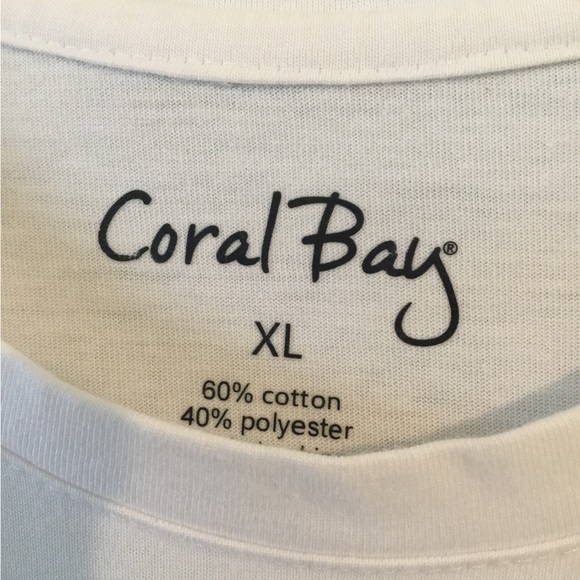 Coral Bay 3/4 sleeve T-shirt. Size Medium. 60%, cotton 40% polyester. - Picture 3 of 6